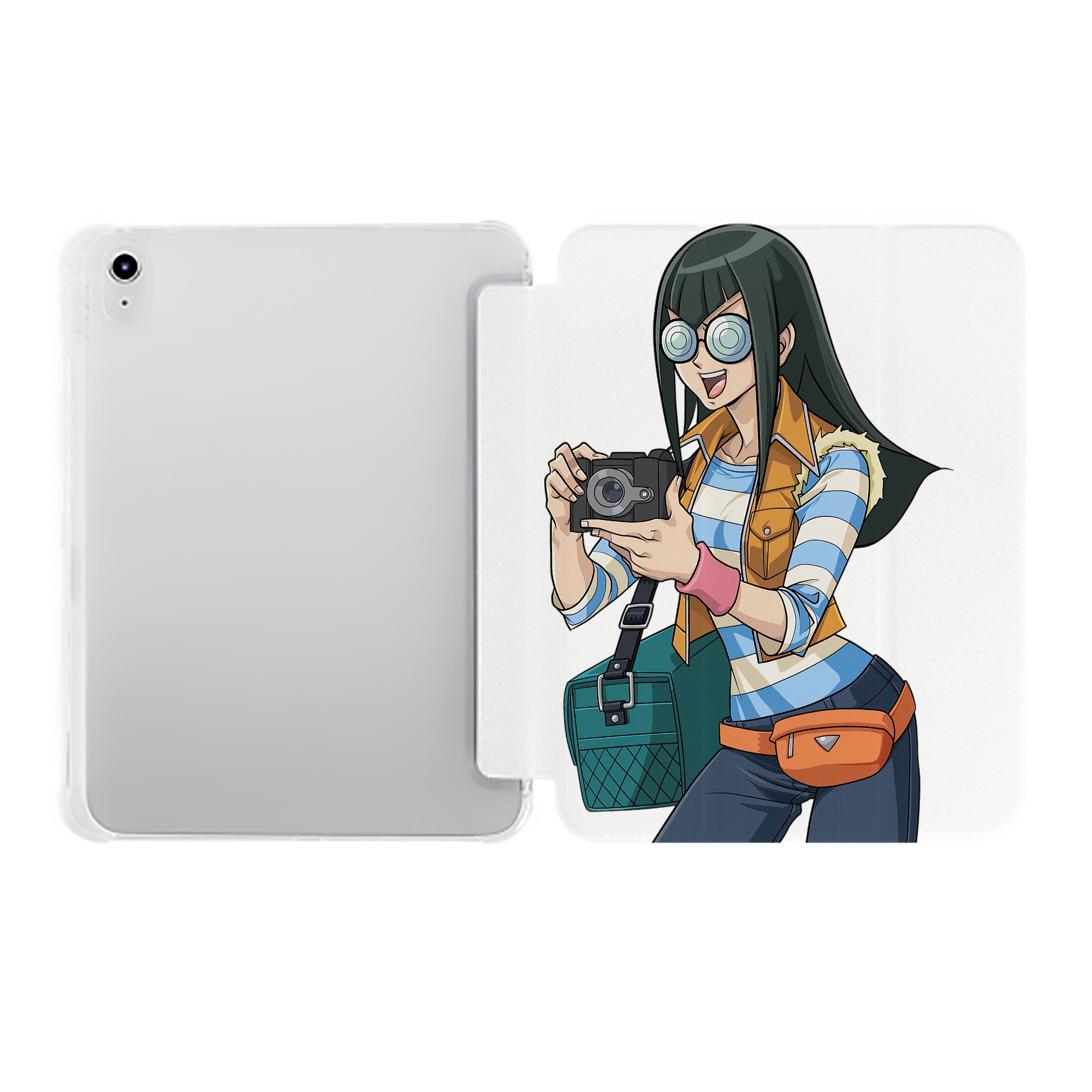 （画像用） 遊☆戯☆王 Yu-Gi-Oh! IPad ケース ペン収納付き 三つ折りスタンド PUレザー×シリコン 対応機種9.5/10.5/10.9インチ